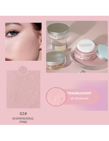 Polvo Fijador Brillante Rosa New Irven 6g - Acabado Larga Duración