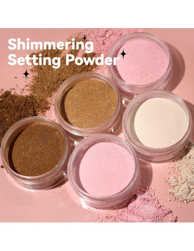 Polvo Fijador Brillante Rosa New Irven 6g - Acabado Larga Duración