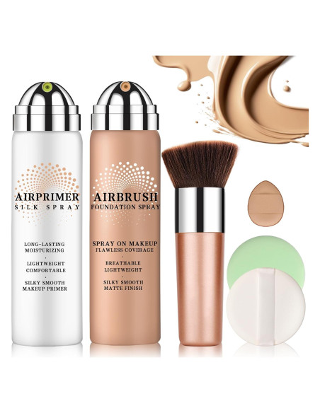 Base de Maquillaje Airbrush Magic Minerals 02 Beige + Primer Hidratante