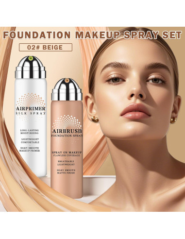 Base de Maquillaje Airbrush Magic Minerals 02 Beige + Primer Hidratante