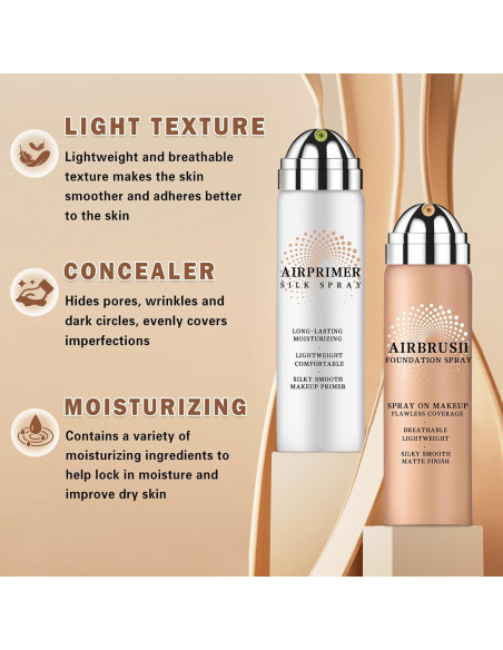 Base de Maquillaje Airbrush Magic Minerals 02 Beige + Primer Hidratante