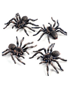 4 Piezas Araña Realista de Plástico Skylety 9.4cm Juguete