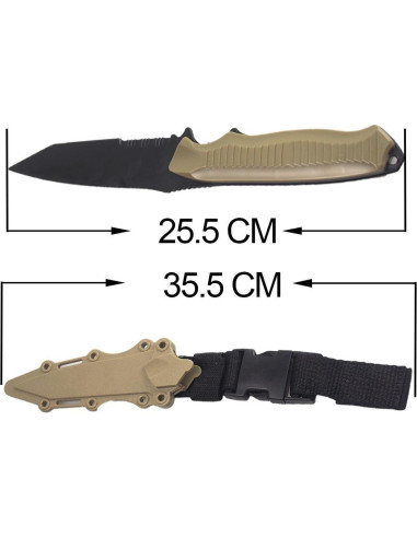 Cuchillo de Entrenamiento de Goma Táctico Tounlinx 30 cm con Funda