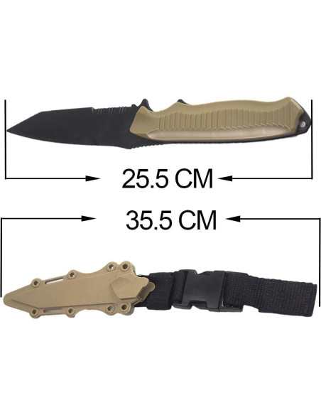 Cuchillo de Entrenamiento de Goma Táctico Tounlinx 30 cm con Funda