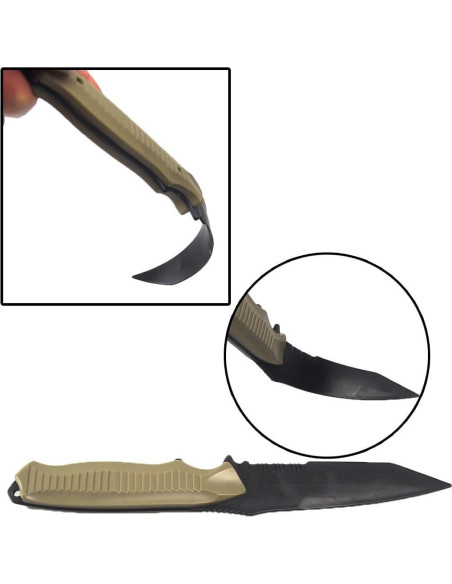 Cuchillo de Entrenamiento de Goma Táctico Tounlinx 30 cm con Funda