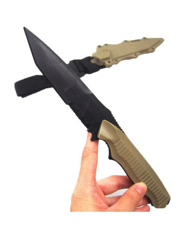 Cuchillo de Entrenamiento de Goma Táctico Tounlinx 30 cm con Funda