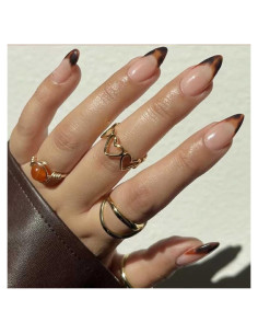 Uñas Postizas Acrílicas Completa DANMANR 24 Piezas Estampado