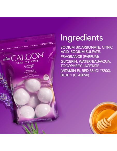 Baños Efervescentes Calgon Lavanda y Miel 8 Piezas