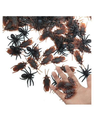 40 Bichos Falsos Realistas para Bromas - Cucarachas y Arañas