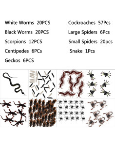 148 Piezas Bichos de Plástico Whaline para Halloween 2