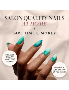 Kit de Uñas Postizas Glamnetic - Sirena Verde y Confeti 2