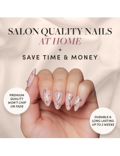 Glamnetic Uñas Postizas Cortas Almendra Astro 3D - Kit 30 Uñas 2