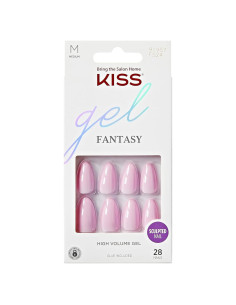 KISS Gel Fantasy Uñas Postizas Rosa Claro Medianas 28 Uñas