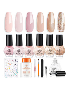 Set de Esmalte de Uñas Modelones 6 Colores Mini Secado Rápido