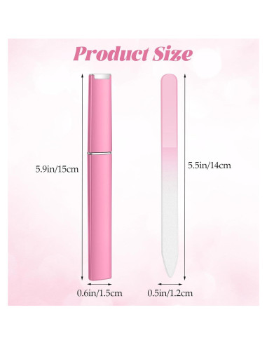 Juego de 4 limas de vidrio ValueBargain con estuche portátil