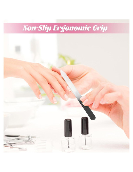 Juego de 4 limas de vidrio ValueBargain con estuche portátil