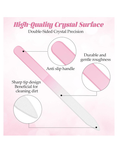 Juego de 4 limas de vidrio ValueBargain con estuche portátil