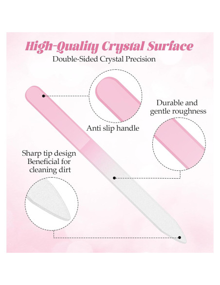 Juego de 4 limas de vidrio ValueBargain con estuche portátil