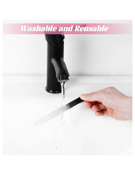 Juego de 4 limas de vidrio ValueBargain con estuche portátil