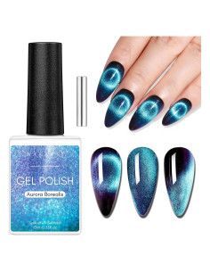 Esmalte de Uñas Gel Cat Eye Azul Makartt 10ml Efecto Aurora