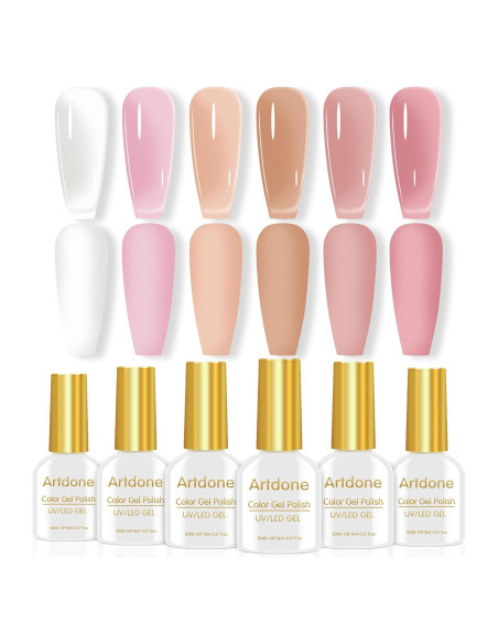 Kit de Esmalte de Uñas Gel Artdone 6 Colores Transparente