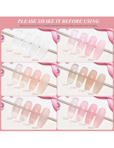 Kit de Esmalte de Uñas Gel Artdone 6 Colores Transparente