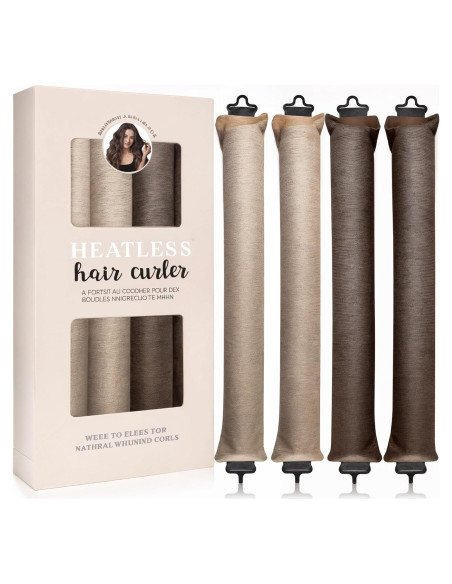 Juego de Rizadores de Cabello Sin Calor - Terciopelo 4 Piezas