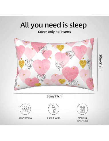 Funda de Almohada King JKJNLHJE Imitación Seda Corazones Rosados