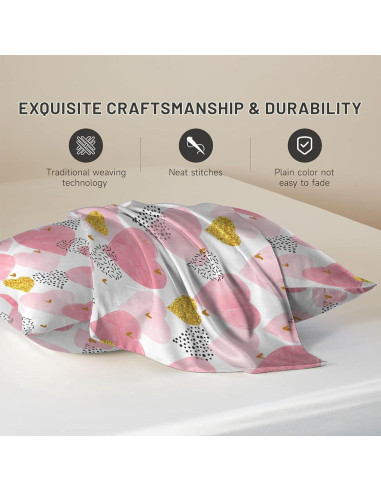 Funda de Almohada King JKJNLHJE Imitación Seda Corazones Rosados