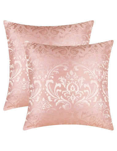 CaliTime Juego de 2 Fundas de Cojín Cuadradas 45x45 cm Rosa Polvoriento