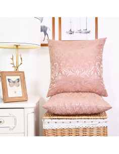CaliTime Juego de 2 Fundas de Cojín Cuadradas 45x45 cm Rosa Polvoriento 2