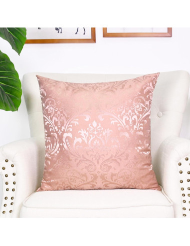 CaliTime Juego de 2 Fundas de Cojín Cuadradas 45x45 cm Rosa Polvoriento