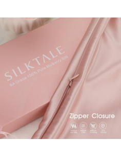 Funda de Almohada de Seda Morera SILKTALE 33x46cm Rosa Pálido 2