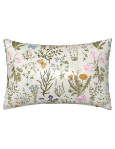 Funda de Almohada de Seda Imitación JKJNLHJE King Floral 50.8x91.4 cm