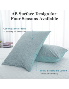 Funda de Almohada Refrigerante CHOSHOME Estándar 50.8x66cm Verde 2