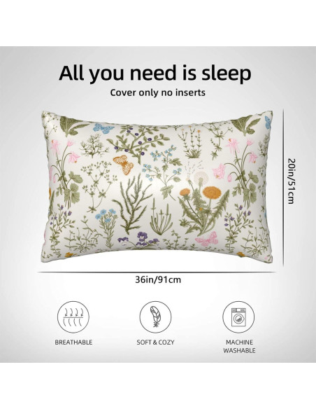 Funda de Almohada de Seda Imitación JKJNLHJE King Floral 50.8x91.4 cm Funda de Almohada de Seda Imitación JKJNLHJE King Floral 50.8x91.4 cm