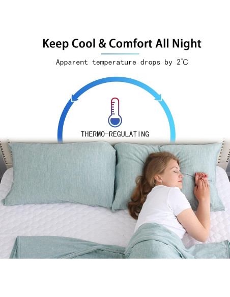 Funda de Almohada Refrigerante CHOSHOME Estándar 50.8x66cm Verde