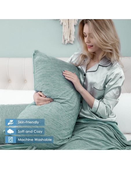 Funda de Almohada Refrigerante CHOSHOME Estándar 50.8x66cm Verde