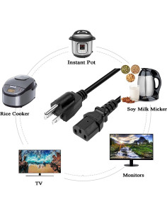 Cable de Alimentación 3FT para Olla de Presión Eléctrica 2