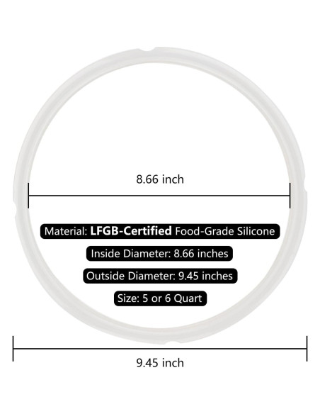 Anillo de Sellado de Silicona ZLR para Ollas de Presión 6 Qt