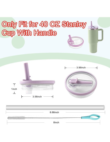 Tapa Reversible HAIYUUS para Stanley Quencher 40oz - Verde/Rosa