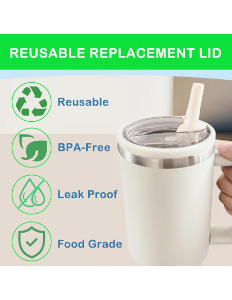 Tapa Reversible HAIYUUS para Stanley Quencher 40oz - Verde/Rosa