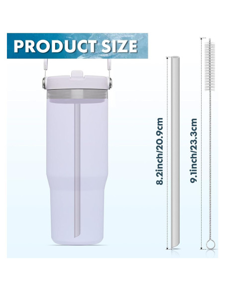 6 Pajillas de Silicona Reemplazo Taladad para Stanley IceFlow 600ml