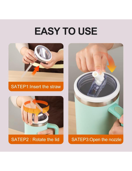 2 Tapas de Pajita Flip Reemplazo Stanley Quencher 40oz