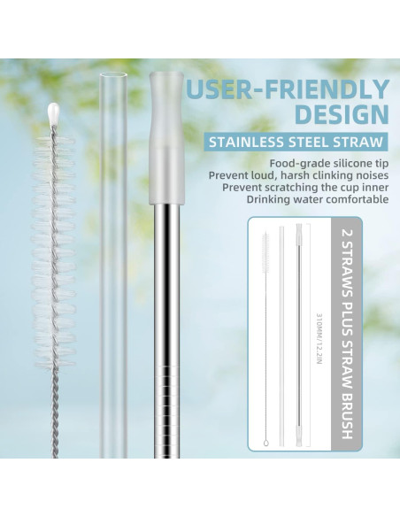 Taza de 40 oz Soufull con tapa a prueba de fugas y sorbete