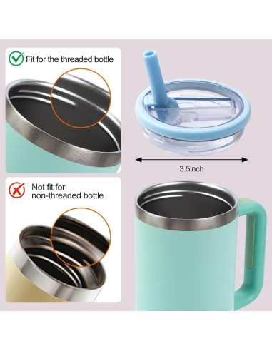 2 Tapas de Pajita Flip Reemplazo Stanley Quencher 40oz