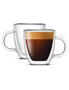 Juego de 2 Vasos de Vidrio Aislados JoyJolt 160 ml Espresso