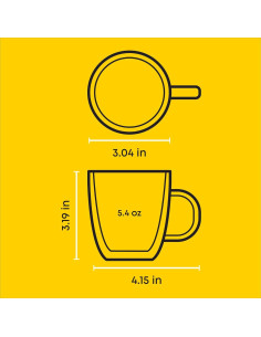 Juego de 2 Vasos de Vidrio Aislados JoyJolt 160 ml Espresso 2