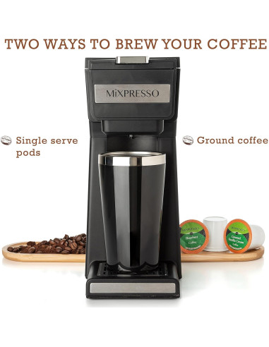 Cafetera Mixpresso 2 en 1 para café molido y K Cup 800W