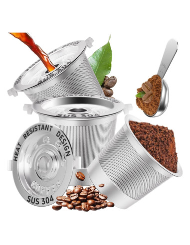 Cápsulas Reutilizables K NESSUS para Cafetera Keurig 1.0 - 3 Unidades